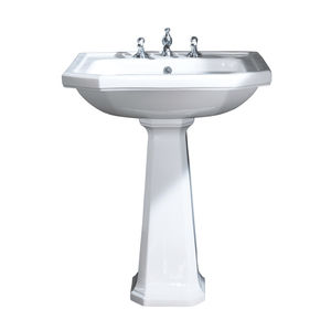 lavabo da terra / rettangolare / in porcellana / Art Deco