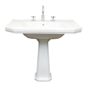 lavabo da terra / rettangolare / in porcellana / Art Deco