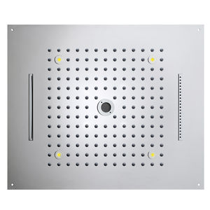 soffione doccia da incasso a soffitto / rettangolare / a cascata / con cromoterapia