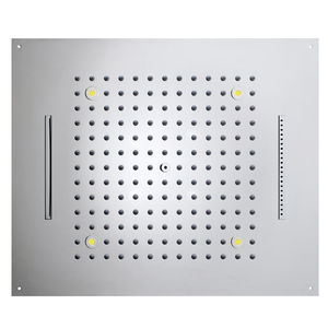 soffione doccia da incasso a soffitto / rettangolare / a cascata / con cromoterapia