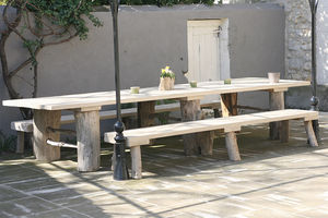 tavolo moderno / in legno / rettangolare / in materiale di recupero