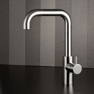 miscelatore in acciaio inox / da cucina / con doccetta estraibile / a becco orientabile