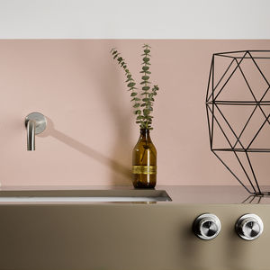 miscelatore doppio comando per lavabo / da parete / in acciaio inossidabile / da bagno
