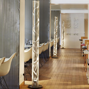 colonna luminosa moderna / in acciaio inox / LED / alogena