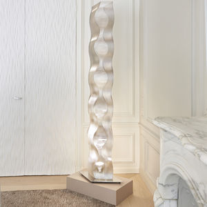 colonna luminosa moderna / in acciaio inox / alogena / da interno