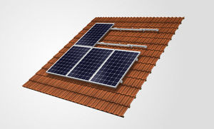 sistema di montaggio per tetto inclinato / per tetto di tegole / integrato all'edificio / per applicazioni fotovoltaiche