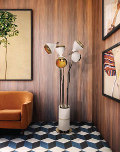 lampada da terra / vintage / in alluminio / in ottone