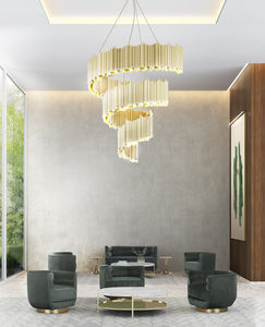 lampadario moderno / in ottone / fatto a mano