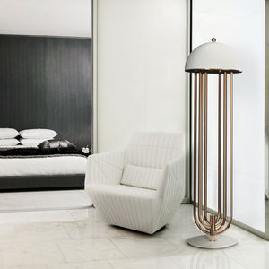 lampada con piede / art deco / in alluminio / in ottone