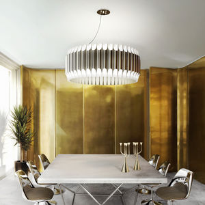 lampadario moderno / in acciaio / in nichel / fatto a mano