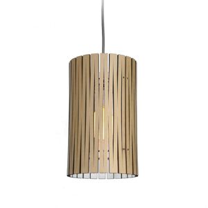 lampada a sospensione / moderna / in acciaio / in legno