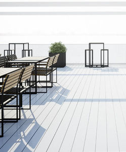 tavolo alto moderno / in teak / in acciaio inossidabile / quadrato