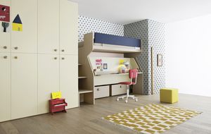 letto singolo / a castello / moderno / in legno