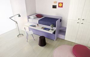 letto singolo / estraibile / moderno / in legno