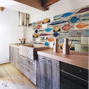 piastrella da interno / da parete / in ceramica / con motivo con animali