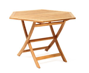 tavolo moderno / in teak / esagonale / da giardino