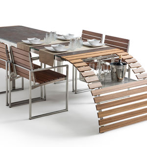 tavolo da pranzo / moderno / in marmo / in iroko