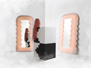 specchio da terra / moderno / in legno / di Ettore Sottsass