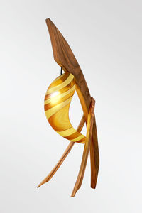 lampada da tavolo / design originale / in vetro di Murano / in legno