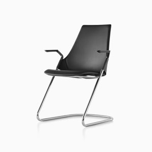 sedia visitatore moderna / con rotelle / impilabile / cantilever