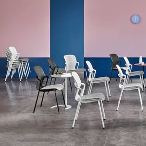 sedia visitatore moderna / con rotelle / impilabile / cantilever