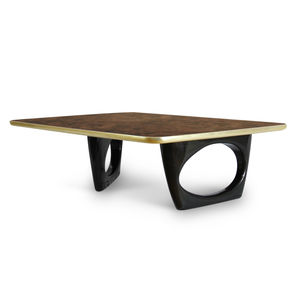tavolino basso moderno / in noce / in legno laccato / impiallacciato in legno