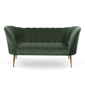 divano moderno / in velluto / in ottone / 2 posti