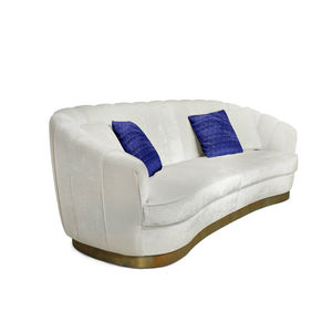 divano moderno / in velluto / in ottone / 3 posti