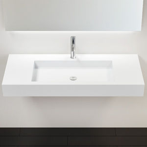 lavabo sospeso / rettangolare / ghisa minerale / moderno