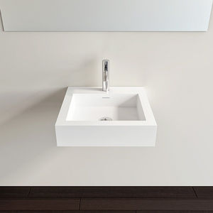 lavabo sospeso / quadrato / ghisa minerale / moderno