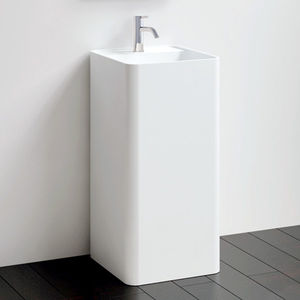 lavabo da terra / quadrato / ghisa minerale / moderno