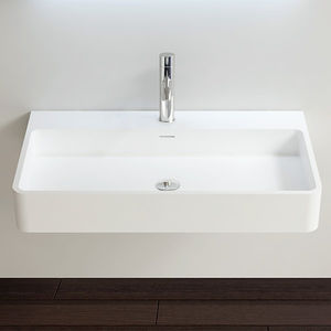 lavabo sospeso / rettangolare / ghisa minerale / moderno