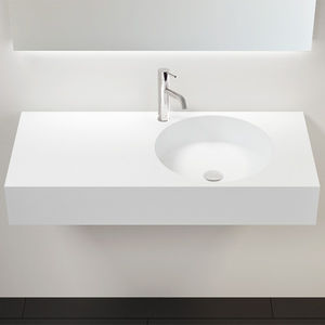 lavabo sospeso / rettangolare / ghisa minerale / moderno