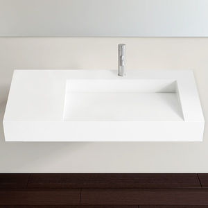 lavabo sospeso / rettangolare / ghisa minerale / moderno