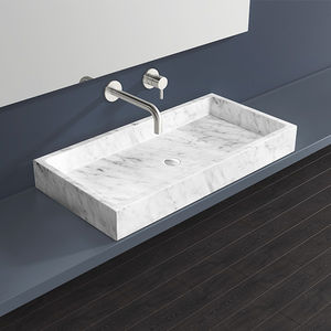 lavabo da appoggio / rettangolare / in marmo / moderno