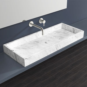 lavabo da appoggio / rettangolare / in marmo / moderno