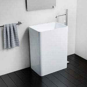 lavabo da terra / rettangolare / ghisa minerale / moderno