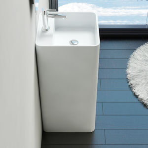 lavabo da terra / quadrato / ghisa minerale / moderno
