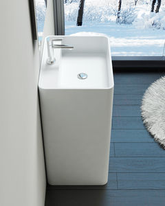 lavabo da terra / rettangolare / ghisa minerale / moderno