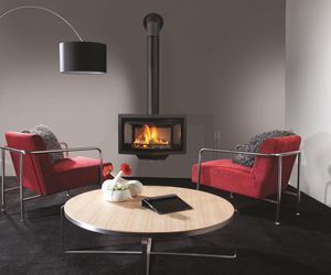 stufa a legna / moderna / a 3 facciate / in ceramica