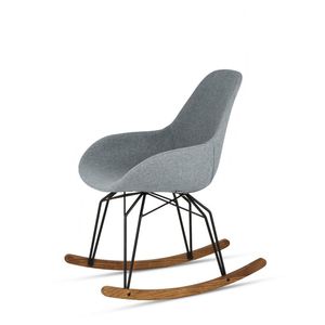 sedia moderna / a bascula / in metallo / in legno