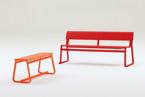 panca pubblica / moderna / in legno / con schienale