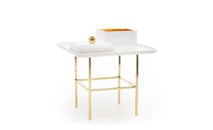 tavolo moderno / in ferro / in ceramica smaltata / rettangolare