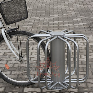 poggia-biciclette a pavimento / in acciaio / per spazio pubblico