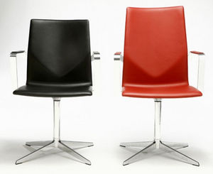 sedia visitatore moderna / girevole / imbottita / con braccioli