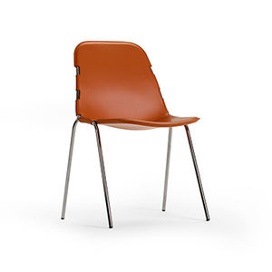 sedia visitatore design originale / in pelle / per edifici pubblici / per uso contract