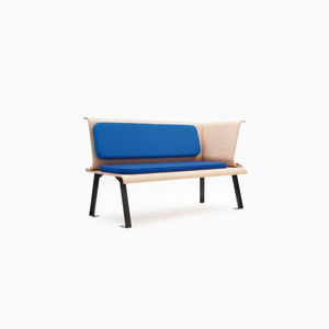 panca moderna / in legno / con schienale / con braccioli