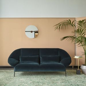 divano moderno / in tessuto / in pelle / 2 posti