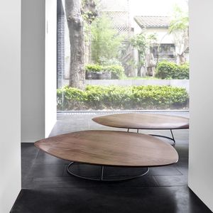 tavolino basso moderno / in noce americano / in acciaio laccato / da interno