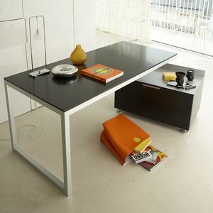 scrivania in quercia / in legno laccato / in acciaio / moderna